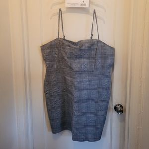 Black white plaid dress 3x new with tags